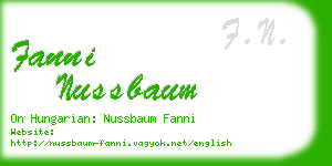 fanni nussbaum business card